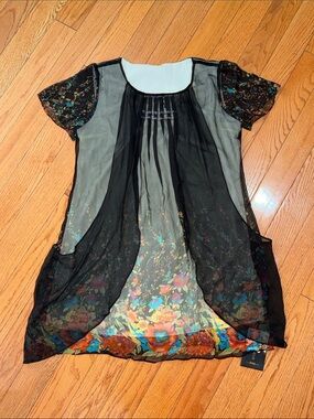 ‼️NEW Asian 100% Mulberry Silk Mini Dress Size Large